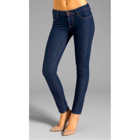 DL1961 Amanda Skinny Jean in Raleigh 4Way Stretch 27 Dark Blue - Picture 1 of 14